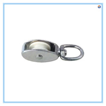 Die Casting Double Pulley with Swivel, Nylon Wheel, Nickel Plated